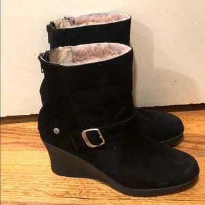 Women’s Black Ugg wedge boots